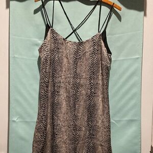 Women’s Black & White Snake Print Slip Dress